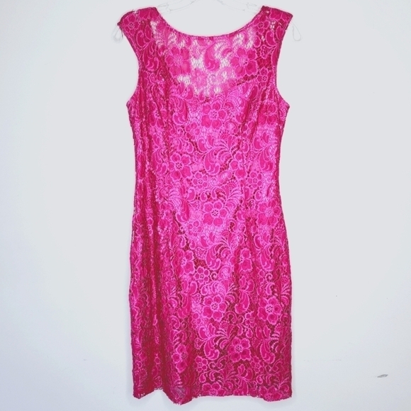 le chateau Dresses & Skirts - LE CHATEAU Pink Lace & Satin Dress Size Medium Made in Canada 🇨🇦